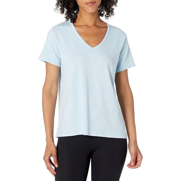 tasc Performance St. Charles V-Neck Bamboo T-Shirt Cool Blue Short Sleeve Small - Picture 1 of 6